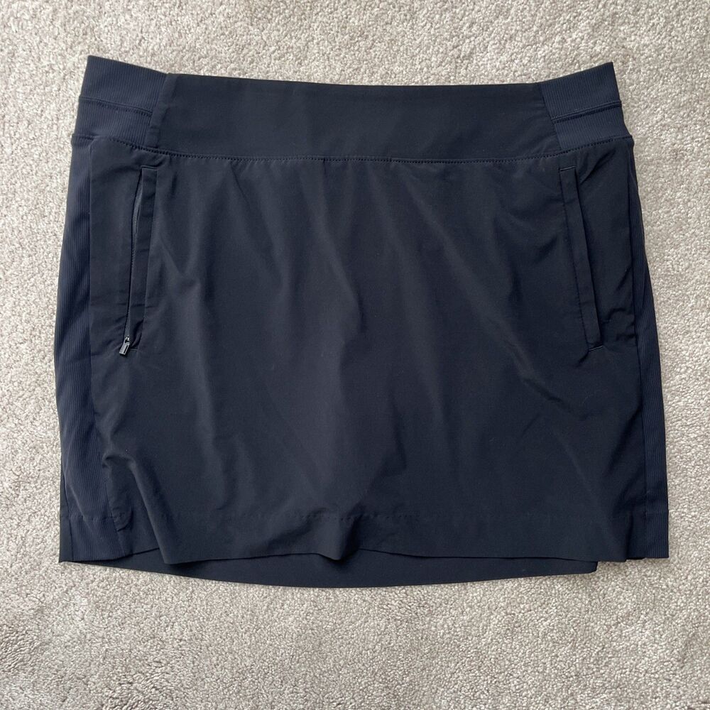 Athleta Brooklyn Skort 16" Womens 16 Black Neutral Tennis Pickleball Golf